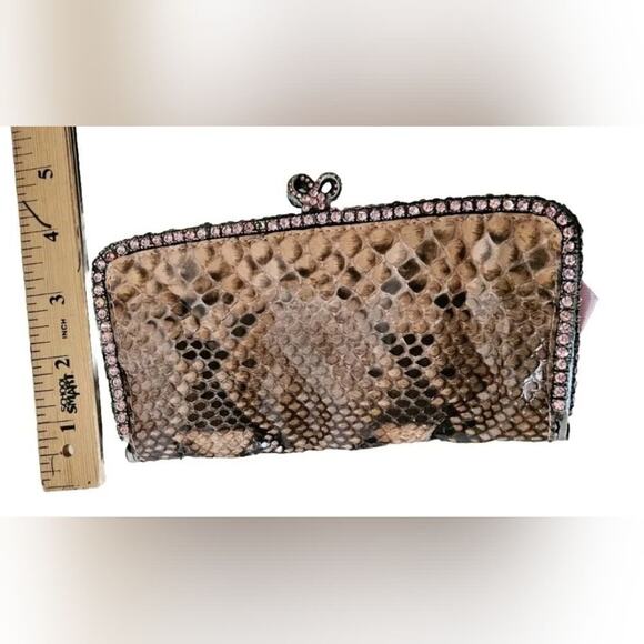 CLARA KASAVINA python‎ pink crystal clutch pochette bag Vintage - Picture 5 of 12
